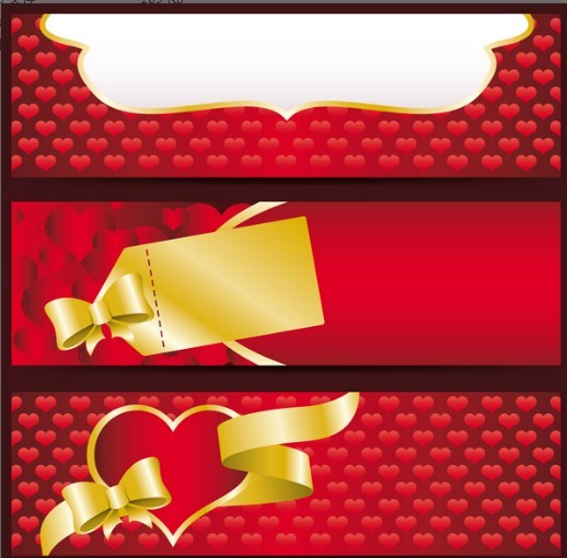 Valentine's Day Red Banner Vector 01