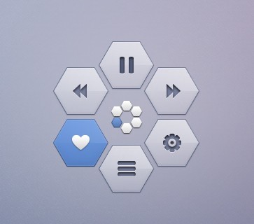 Pop-Up Menu with Hexagon Buttons