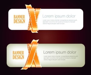 Rounded Banner with Silky Glossy Ribbons Vector 02