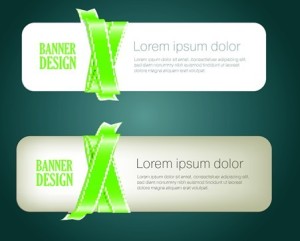 Rounded Banner with Silky Glossy Ribbons Vector 03