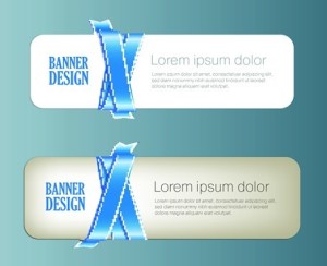 Rounded Banner with Silky Glossy Ribbons Vector 04