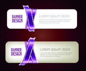 Rounded Banner with Silky Glossy Ribbons Vector 05