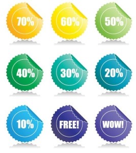 Set of Discounts Badge Vector