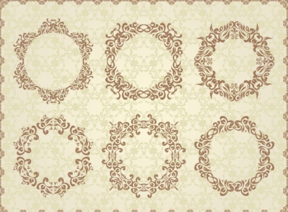 Wedding Invitation Patterns Vector 01