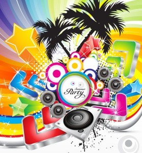 Fashion Music Elements Background Vector 01