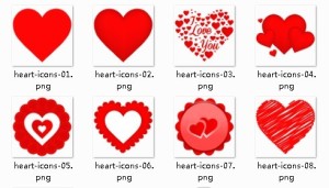 Red Heart Icons for Valentine's Day