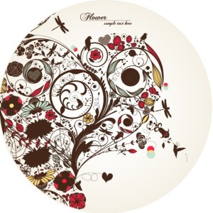 Vector Disc Cover with Flourishes Background