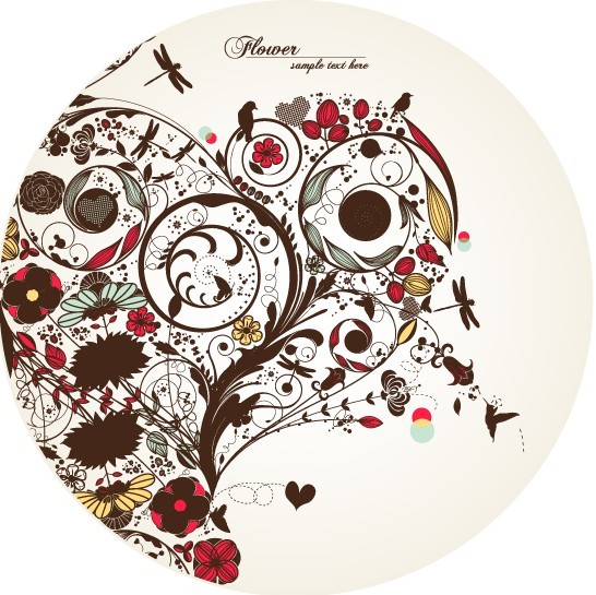 Vector Disc Cover with Flourishes Background