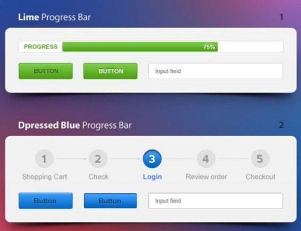 Set of Stylish Progress Bars