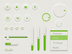 Sleek Green UI Kit PSD