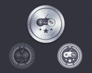 Metal Texture Badges PSD