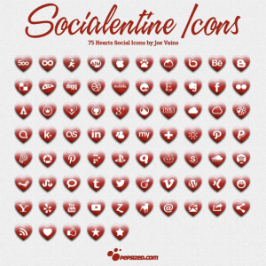 75 Heart Social Icons For Valentine's Day