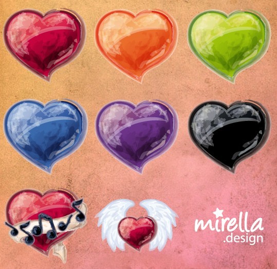 Colorful Valentine Heart Icons