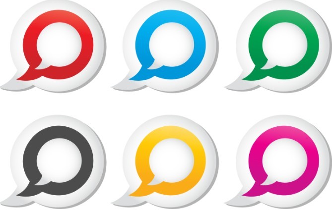 Colorful Speech Bubbles Vector 02