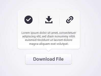 Download Button PopUp Tooltip PSD