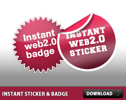 Instant Web 2.0 Sticker and Badge Template PSD