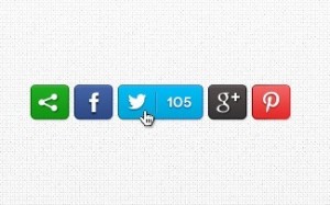 Clean Social Media Share Buttons PSD