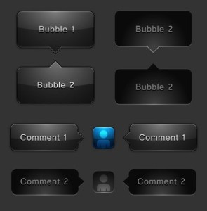 Dark Tooltips and Bubbles GUI Design Vector