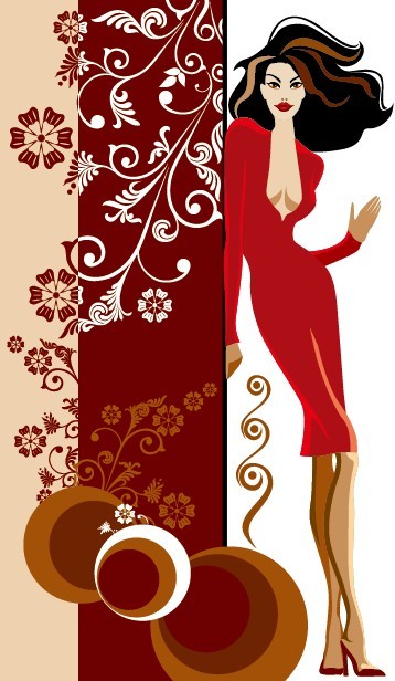 Fashion Pattern Girl Vector Illustration 01