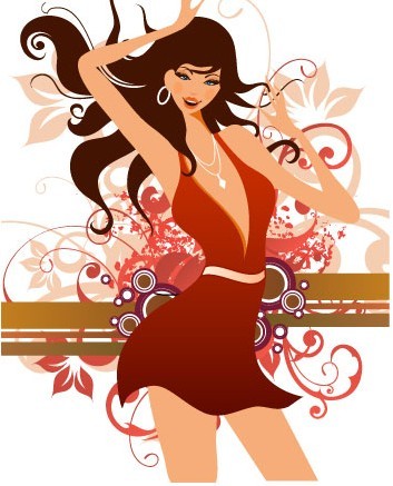 Fashion Pattern Girl Vector Illustration 09