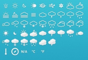 Metro Style Weather Icons PSD