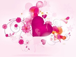 Pink Valentine's Day Florals and Hearts Vector