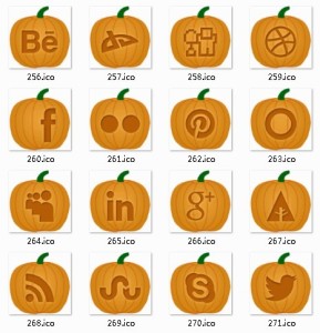 Pumpkin Style Social Media Icon Set