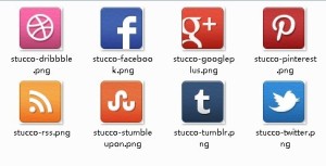 Stucco Social Media Icon Set (PNG+ICO+PSD)