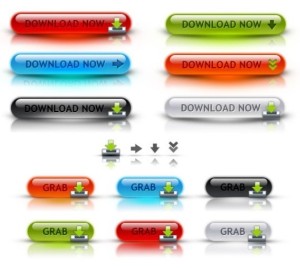 3D Glossy Download Buttons PSD