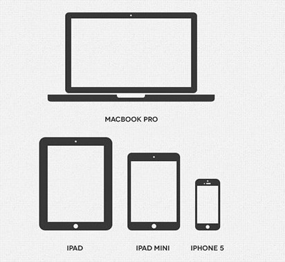 Grey Apple Device Icons PSD