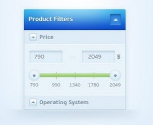 Product Filter UI PSD