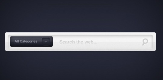 Search Form with Drop-Down Menu PSD