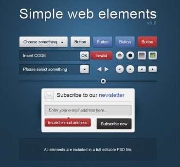 Simple Web Elements PSD