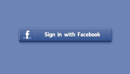 Sign In with Facebook Button PSD