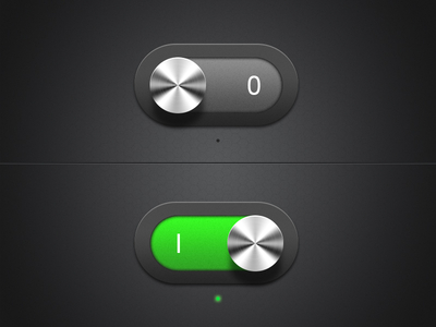 Dark Metal Switch Buttons PSD