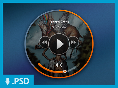 Disc-Like Music Player GUI PSD