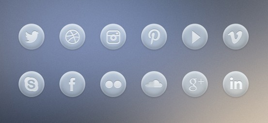 Light Gray Social Icons Set PSD