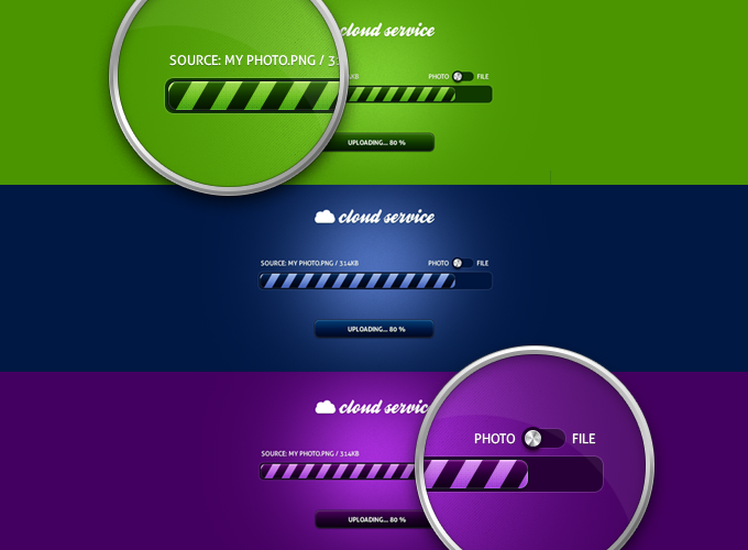 Set of Elegant Progress Bars PSD