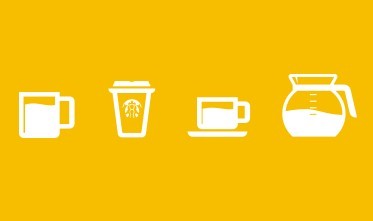 Set of Simple Coffee Cup Icons (PSD)