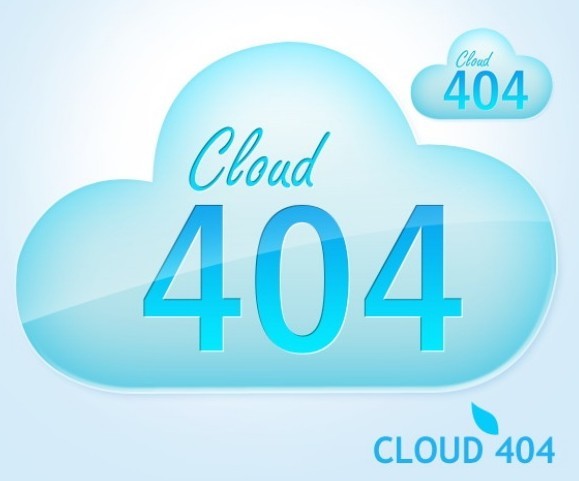 Cloud 404 Page Template PSD