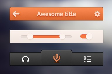 Small and Orange App UI Kit PSD