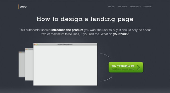 Beautiful Landing Page Design Template PSD