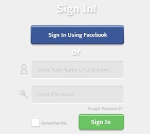 Sign In Using Facebook Login Form Design PSD