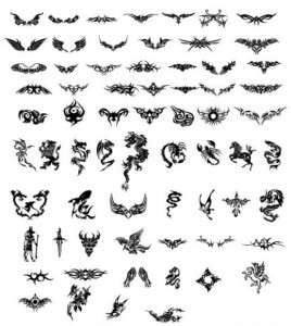 Black Tattoo Patterns Vector