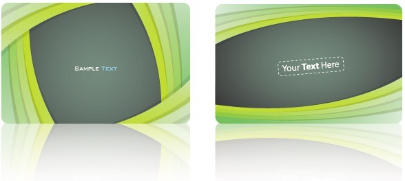 Green Business Card with Abstract Background Template Vector