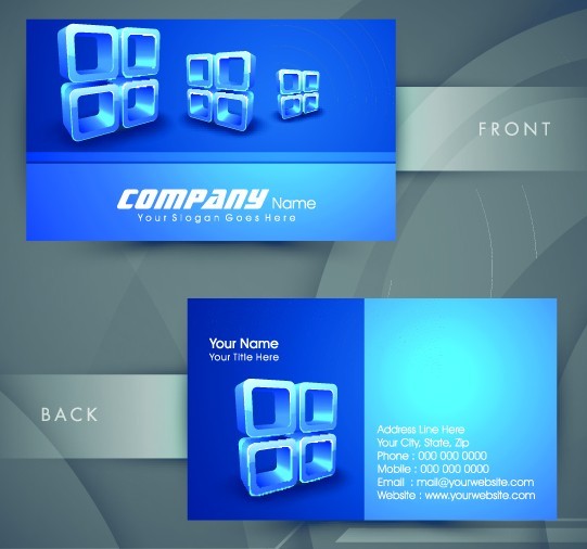 HI-Tech Concept Bussiness Card Template Vector 02