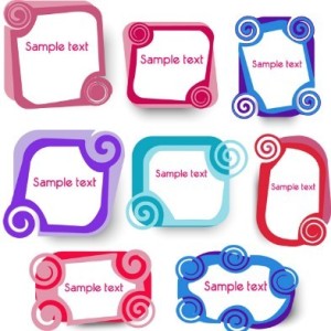 Set Of Simple and Colorful Vector Boders and Frames 01