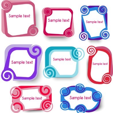 Set Of Simple and Colorful Vector Boders and Frames 01