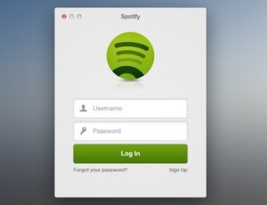 Spotify Login Window GUI PSD