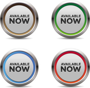 Set of Available Now Circular Buttons Vector